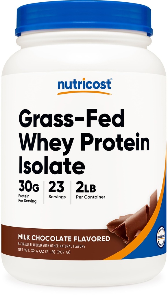 Nutricost Grass-Fed Whey Protein Isolate (Chocolate) 2LBS - Icke-GMO, Gluten Gratis, Naturliga smaker