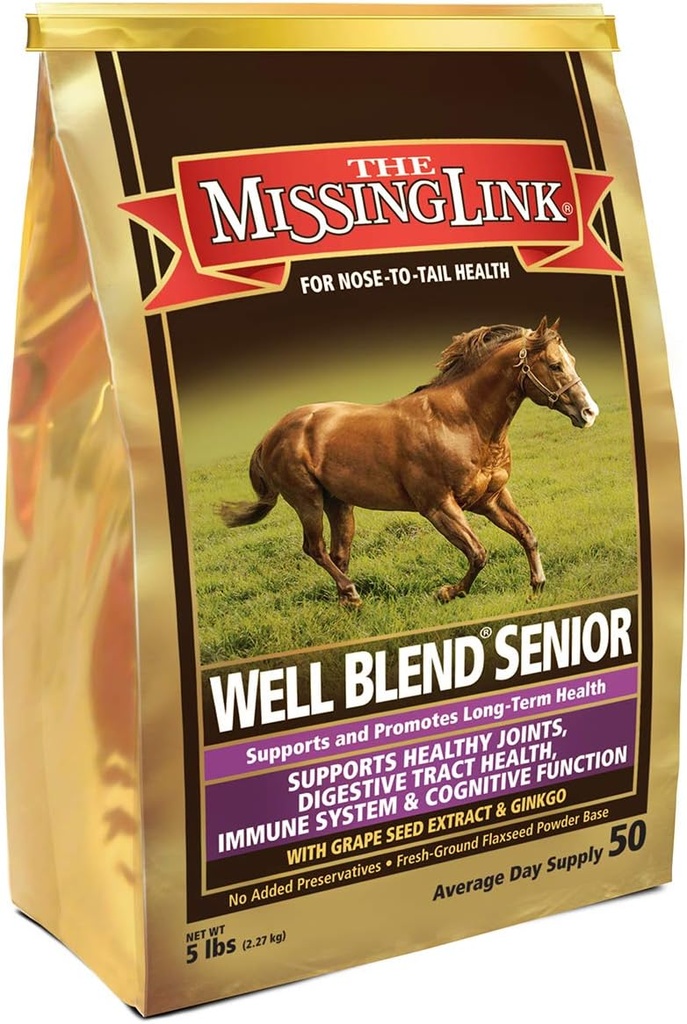 Puuttuva Link Equine Well Blend Senior Superfood Supplement Powder, 5 lb. Bag / 50 päivän tarjonta