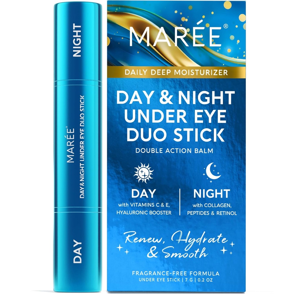 MAREE Under Eye Balm Stick - Under Eye Brightener for Dark Circles Anti-aging Face Moisturizer - Hyaluronic Acid C-vitamiini Serum & retinol Cream ihonhoito - ryppy Stick Hydrating retinol Balm