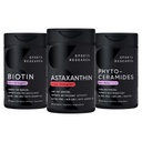 Sports Research® Healthy Skin and Hair Support - Vegan Biotin 10.000mcg med Coconut Oil, Triple Strength Astaxanthin 12mg och Phytoceramides 350mg per Softgel · Non-GMO · Vegan · Gluten-Free