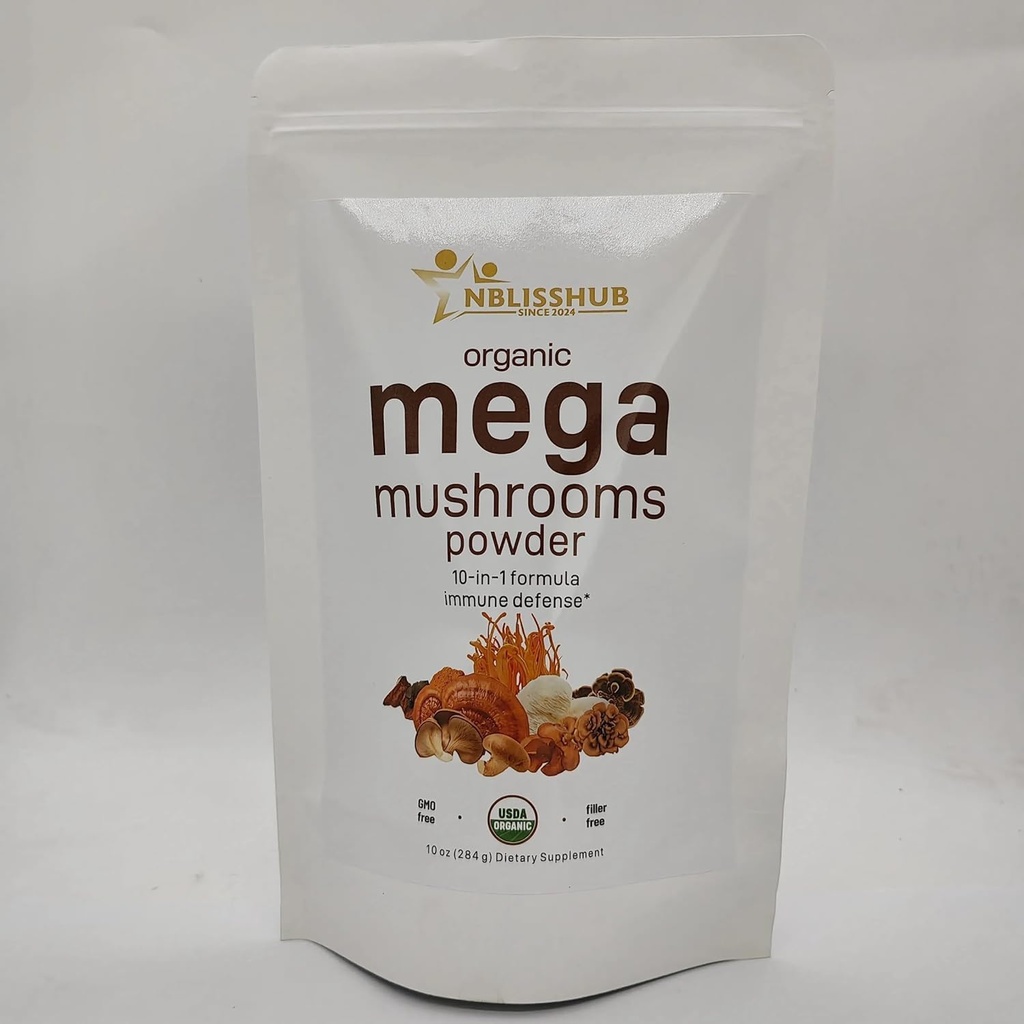 Organic Mega Mushroom Powder 10 in 1 Complex 