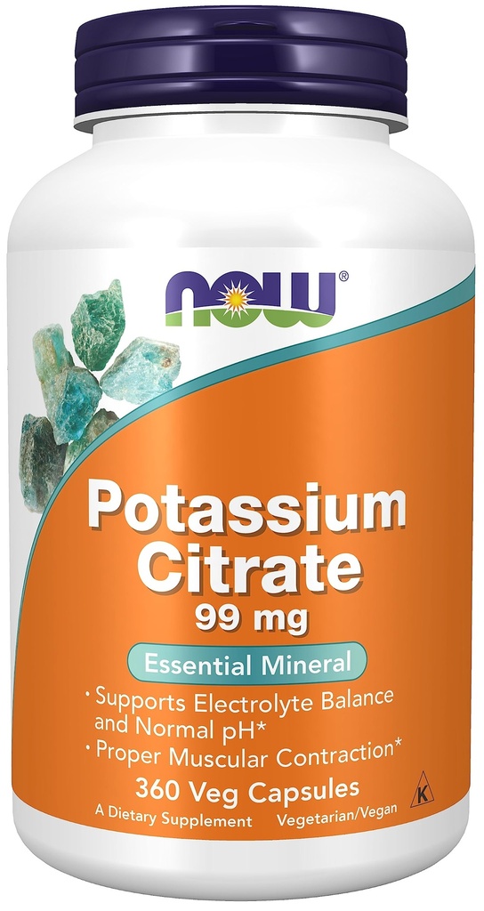 Nu livsmedel, kaliumcitrat 99 mg, stöder elektrolytbalans och normalt pH *, Essential Mineral, 360 Veg kapslar