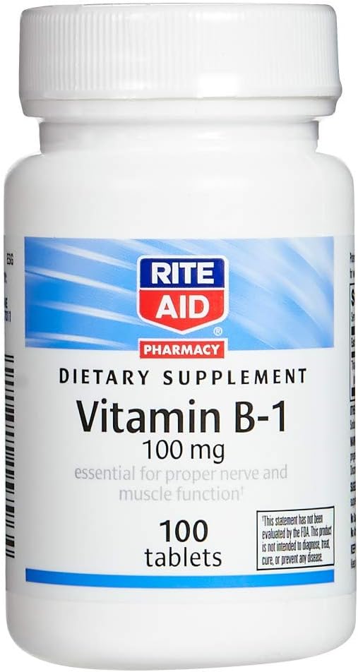 Rite Aid B1-vitamiini (Thiamiini), 100 mg - 100 tablettia 