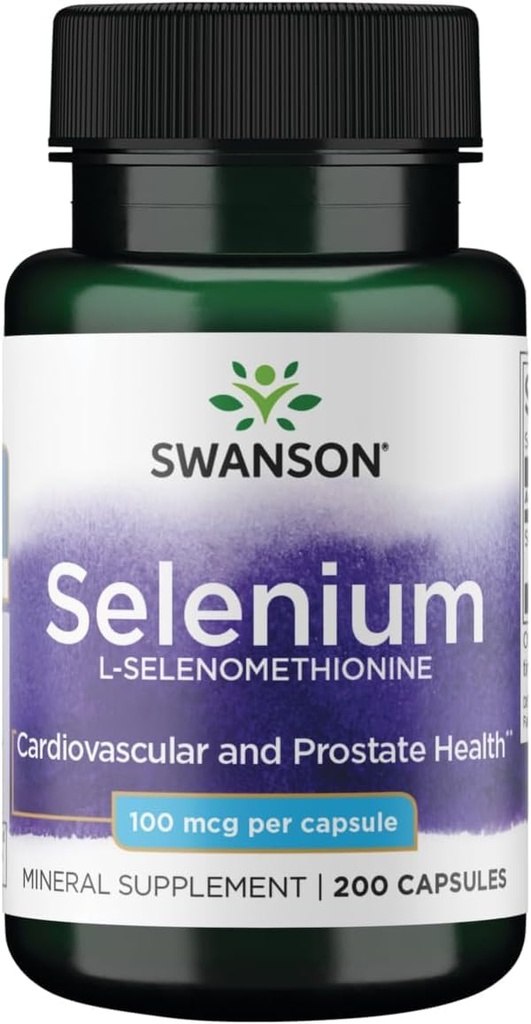 Swanson Selenium (L-selenometioniini) 100 mikrog 200 kapselia