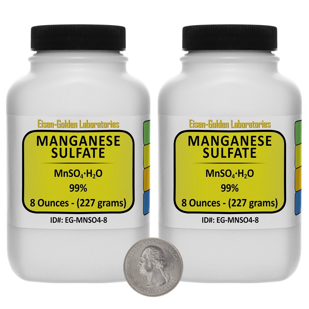 Mangaanisulfaatti [MnSO4(H2O)] 99% AR Grade Powder 1 Lb kahdessa Space-Saver-pullossa