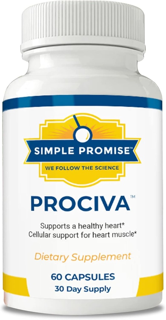 Yksinkertainen lupaus Prociva - Arjuna Bark Extract Heart Health täydennysosa foolihappoa, D-vitamiinia ja magnesiumia - kasviperäisten verenpaine tuki & terve sydän huolto miesten ja naisten - 60 kapselia