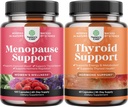 Täydellinen kasviperäisten vaihdevuodet täydentää naisten yöhiki Mood 120ct ja kasviperäisten Kilpirauhasten tuki Complex - Mood Enhancer Energy Supplement Kilpirauhasen terveys