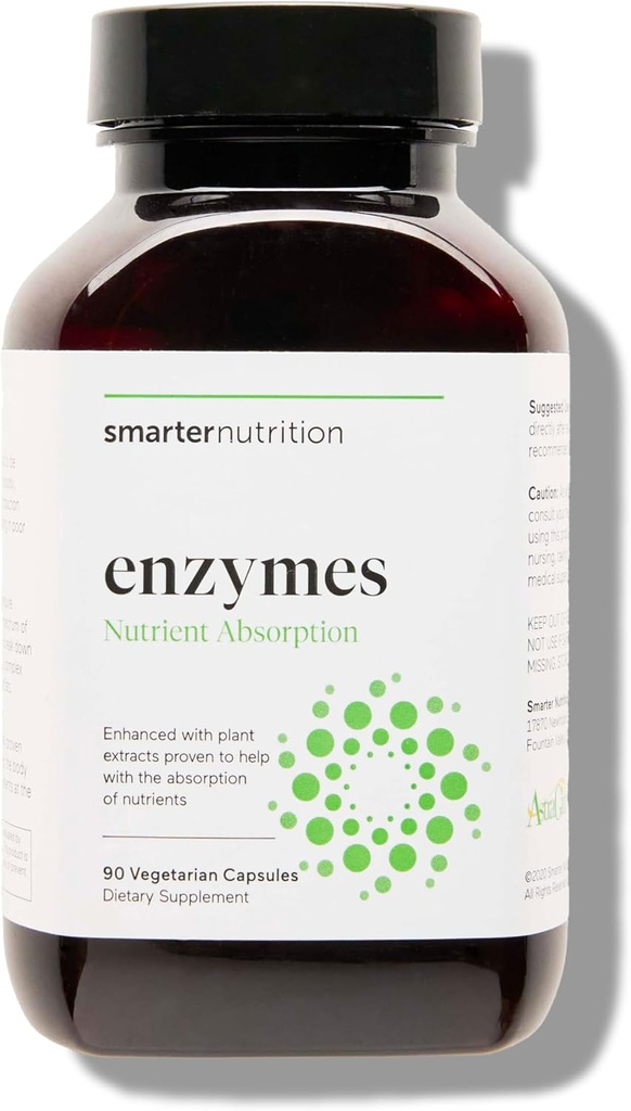 Smartter Nutrition Vegan Dgestive Enzymes - Digestio Bloating & Gut Health Support kanssa 16 Multi Enzymeä ravinteiden imeytymistä ja ruoka-aika mukavuutta sekä miehille & naisille - 90 Count[30-päivä tarjonta]