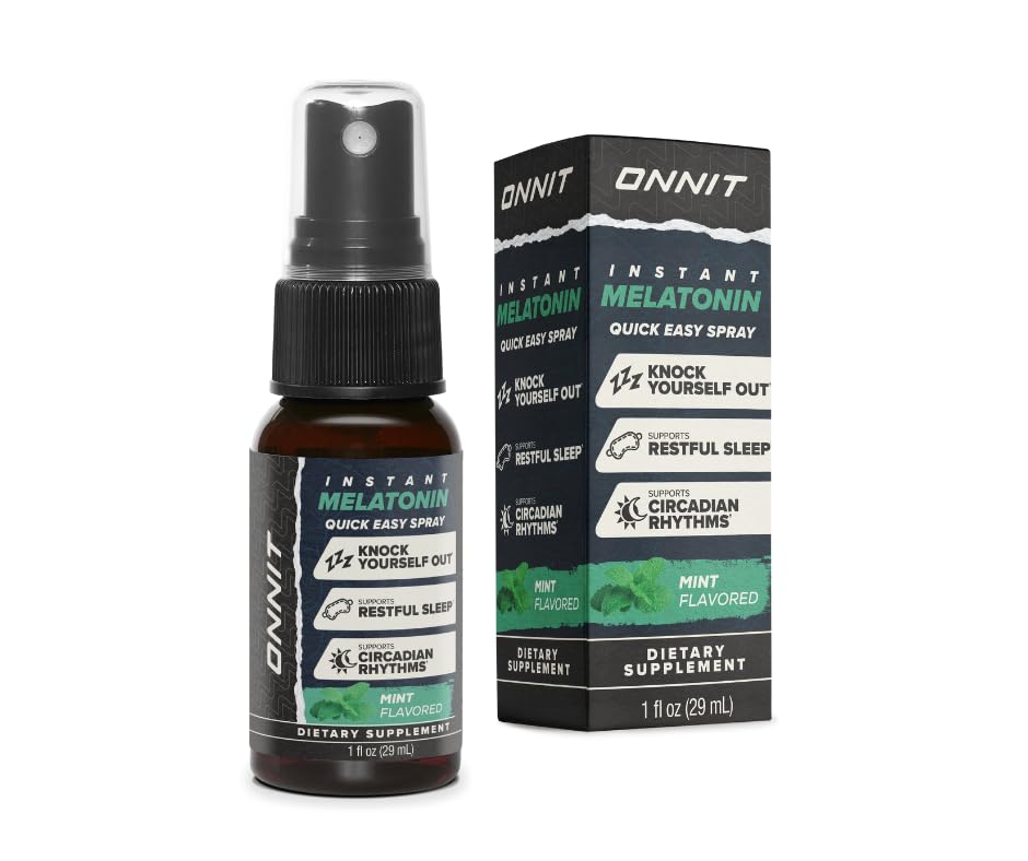 ONNIT Melatoniinin nesteunen tuki Spray, IGENTM non-GMO testattu, minttu maku, uni tuki aikuisille, 3 mg melatoniini per ruisku, 1 fl oz