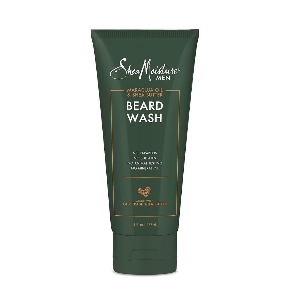 SheaMoisture Beard Wash for Full Beards - Maracuja Oil & Shea Butter to Deep Clean and Recrease - 6 oz