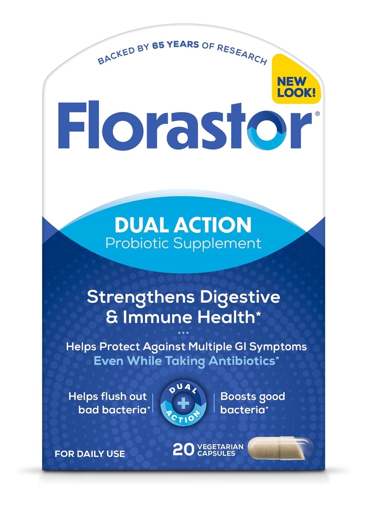 Florastor Probiootit Dgestive & Immune Health, 20 kapselia, Probiootit naisille ja miehille, 1 Probiootti maailmanlaajuisesti, Flush Out Bad Bakteerit & Boost Hyvä meidän kanta Saccharomyces boulardii