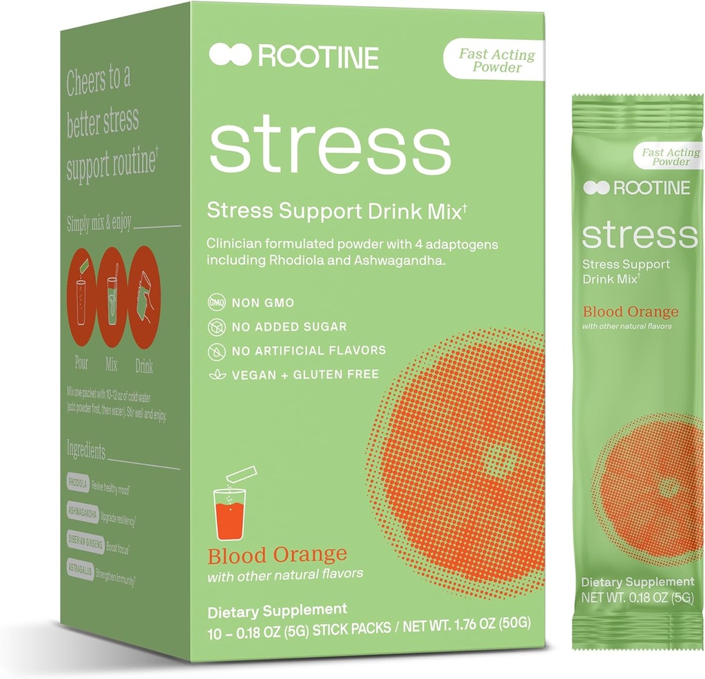 Stressi tuki Rauhoitu juoma Mix täydentää apua energia, mieliala, & tasapaino Cortisol tasot, rentoutuminen luonnollinen adaptogeeni kasviperäisten rauhoittaa jauhe Mix 10 pakkaus