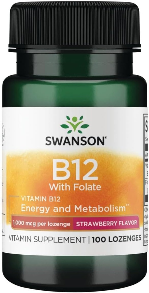 Swanson-vitamiini B-12 Lozenges 1000 mikrog 100 Lozenges