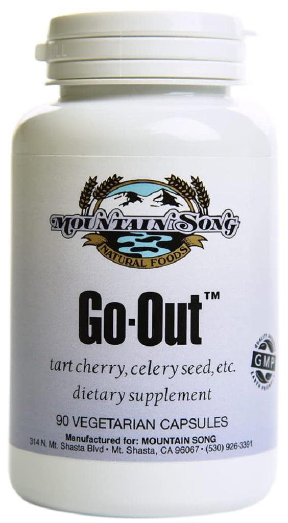 Go out Relief Joint Formula ja Uric Acid Tuki Tart Cherry Concentration, Black Cherry Extract 20:1, Sellerin siemenuutetta ja Turmeric Root. Auttaa sinua päästä ulos ja noin. Se toimii!