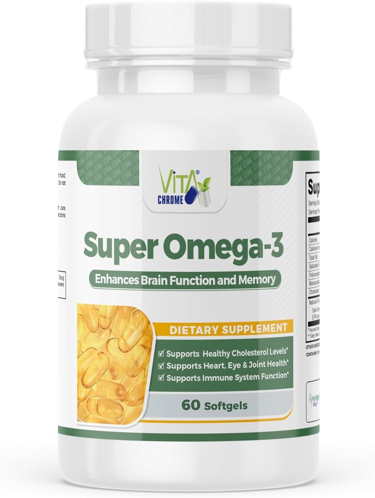 Super Omega-3 Fish Oil, tukee Heart Health, 1000 Mg, 300 Mg Omega-3, Rapid Release Softgels, Made in USA, 60 Softgels