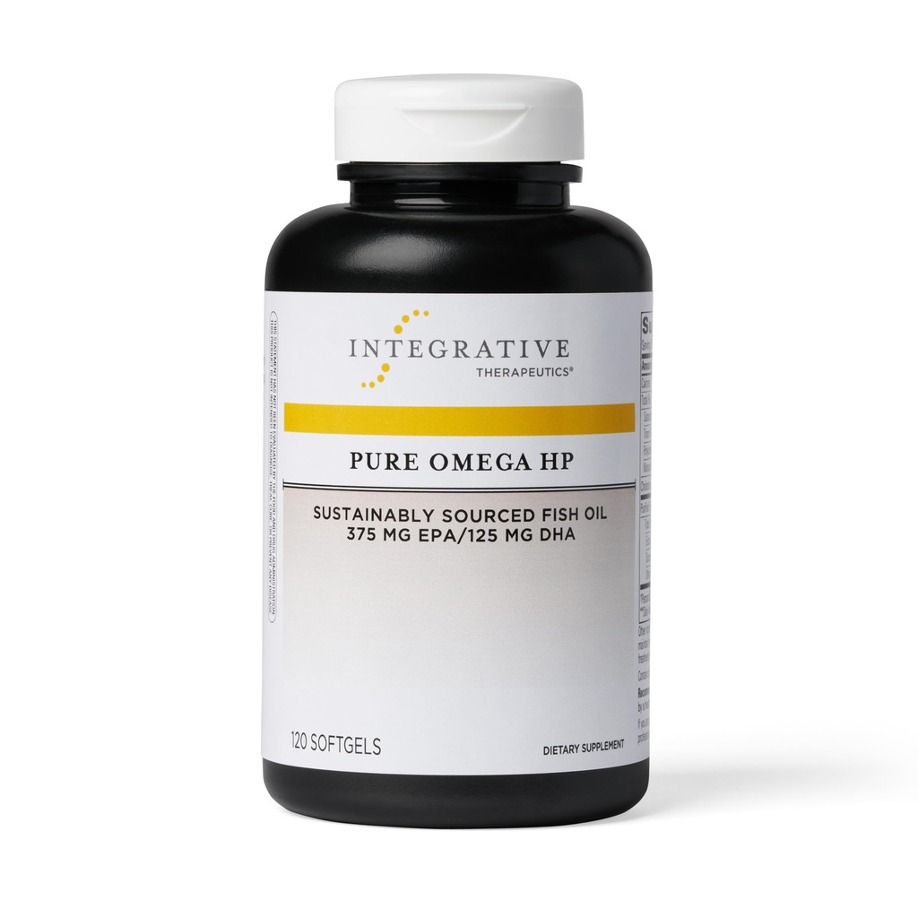 Integrativ terapeutik Pure Omega HP - fiskoljetillskott för näringsstöd - stöder hjärthälsa * - Inga fiskiga burps - hållbart källad - Gluten & Dairy-Free - 120 Softgels (120 portioner)