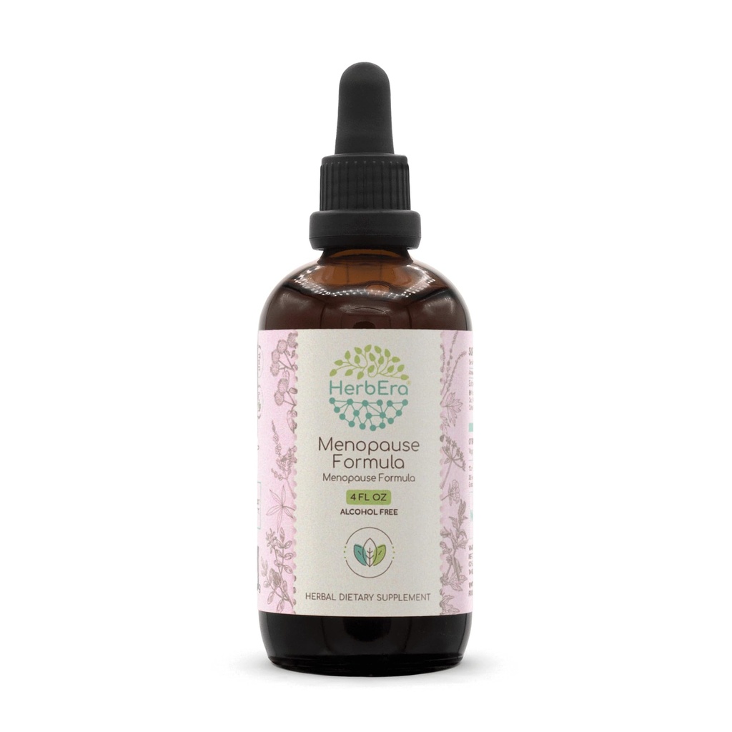 HerbEra Menopause Formel B120 Alkoholfri extrakt Tinktur, koncentrerad flytande droppar Natural Vitex Berry, Licorice Root, Motherwort, Dong Quai Root, Burdock Root, Black Cohosh Root.
