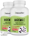 MagicMag C av NaturalSlim, Magnesiumcitrat med kalium för muskelavslappning, sömnkvalitet, nervfunktion och elektrolytstöd, daglig magnesiumtillskott för män och kvinnor, 100 kapslar 2pk