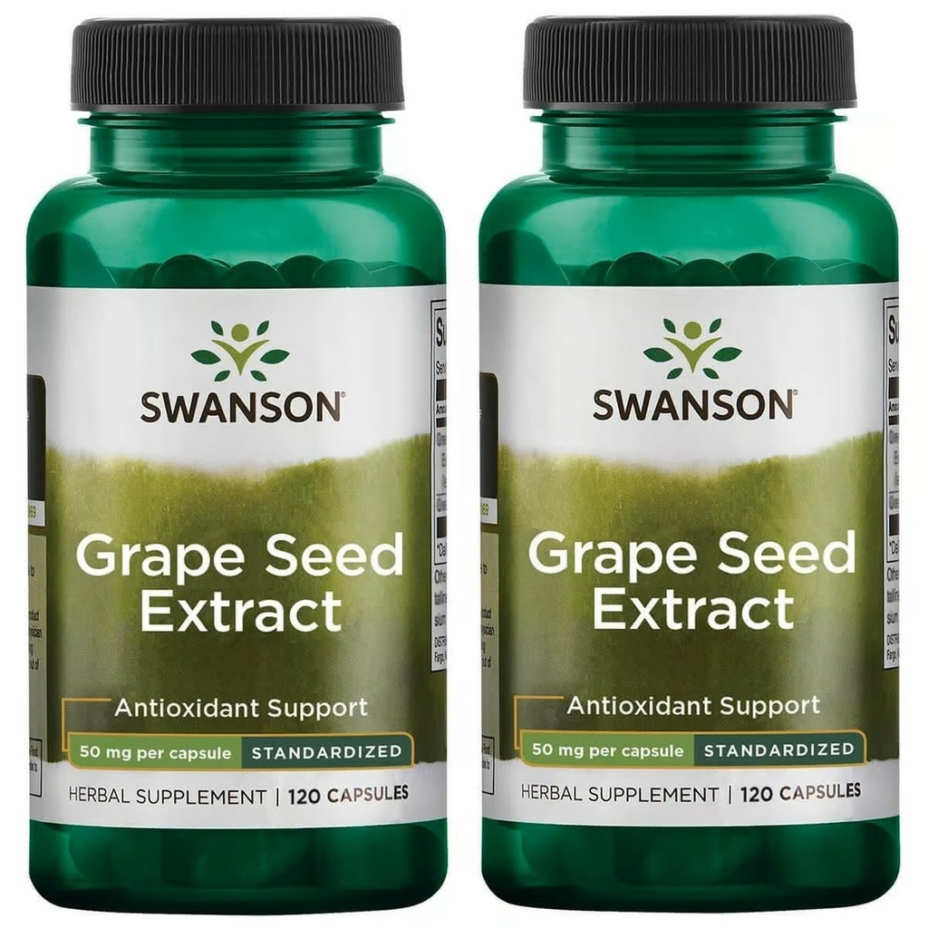 Swanson Grape Seed Extract (vakioitu) 50 Milligrammaa 120 kapselia (2 pakkaus)