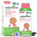 Wellements Organic Constipation Support för 6 månader + barn & småbarn (4 Fl Oz) | USDA Certified & Gentle Constipation Relief * för spädbarn med inga hårda laxermedel med dispenser