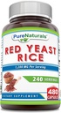 Pure Naturals Red Yeast Rice 1200 Mg per Serving, kapselit täydennysosat Ei-GMO 