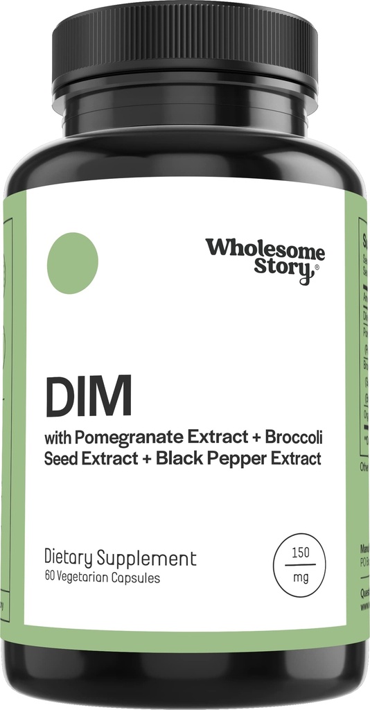 DIM Supplement Women | DIM SGS | Pomegranat, Broccoli och Black Pepper Blend | Östrogen & Hormone Balance för kvinnor | Cell och Tissue Health | 60-dagars Supply | Clean Label Project Certified