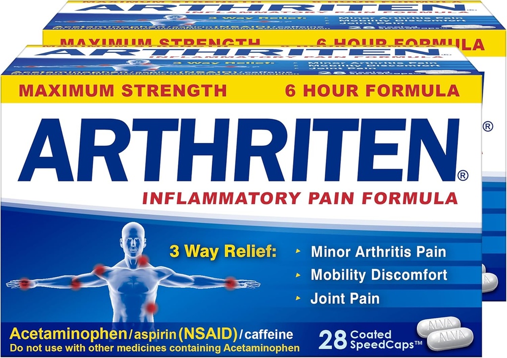 Tulehduksellinen kipu Formula - suurin vahvuus - 6 tuntia Formula - 28 Kapselit (Pack of 2)