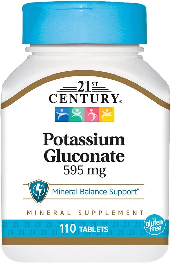 2000-luvun kaliumglukonaatti, 595 mg, 110 tablettia