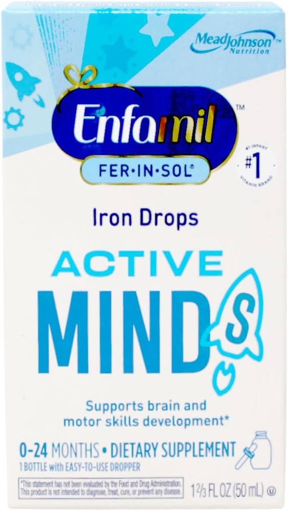 Enfamiili Fer- In- Sol - rautalisätippa, 15 mg, 1, 67 fl oz (50 ml)