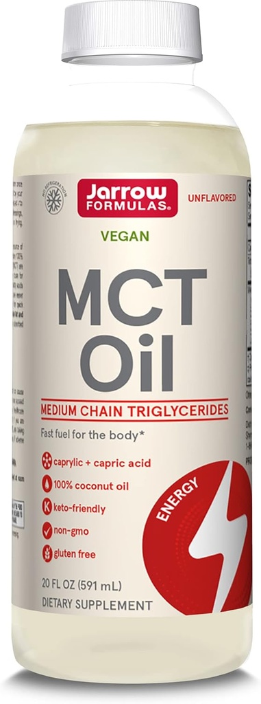 Jarow Formula MCT Öljy, Ravintolisä, Ketogeeninen ruokavalio tuki nopean energian, 20 fl oz Liquid Oil, 39 päivän toimitus