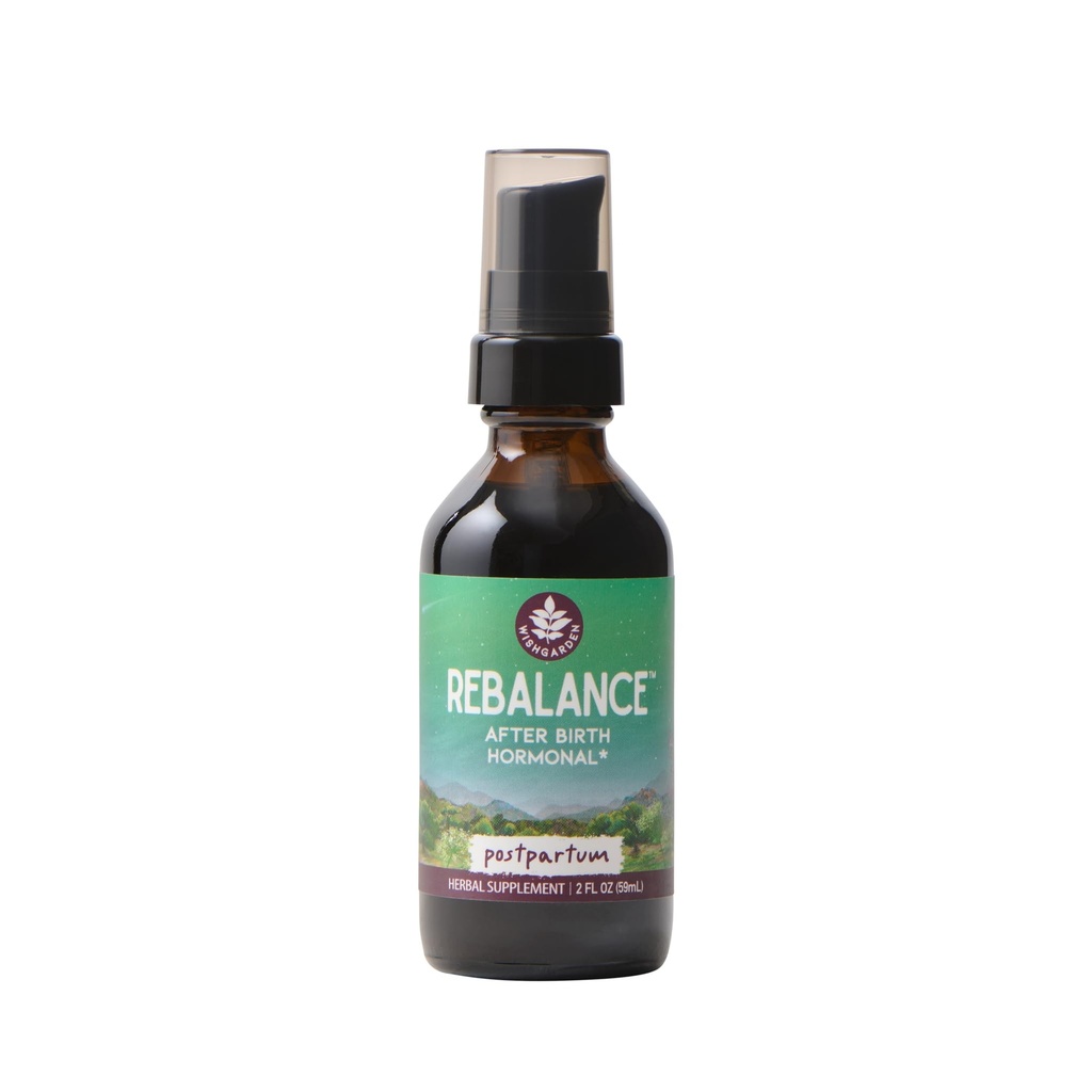 WishGarden Herbs ReBalance After Birth Hormonal - Plant-Based Herbal Supplement med Vitex Berry & Motherwort Supports Healthy Postpartum Hormone Levels och Postnatal Hormone Balance, 2oz
