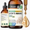 BIO KRAUTER Lions Mane Liquid Extract - Mushroom Supplement Brain Support - Vegan Lions Mane Supplement - Alkoholiton ja sokeriton tippa - 4 Fl.Oz.
