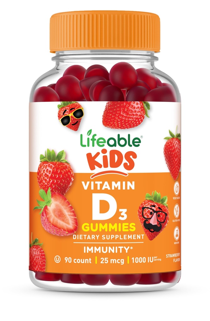 Elinikäiset lapset D-vitamiini Gummies D3-vitamiini 1000iu 