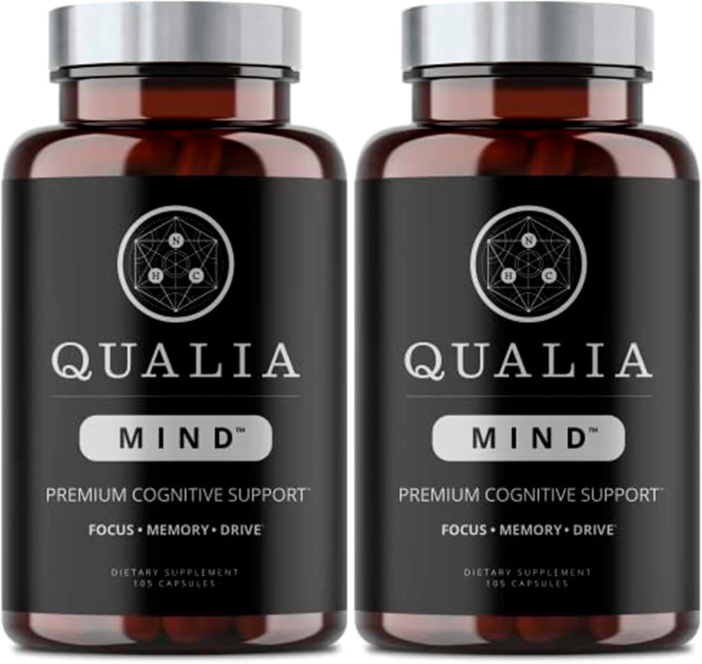 Qualia Mind Nootropics 105 ct 2-Pack ... Top Brain Supplement for Memory, Focus, Mental Energy, and Concentration with Ginkgo biloba, Alpha GPC, Bacopa monnieri, DHA & More, (6 viikon tarjonta)