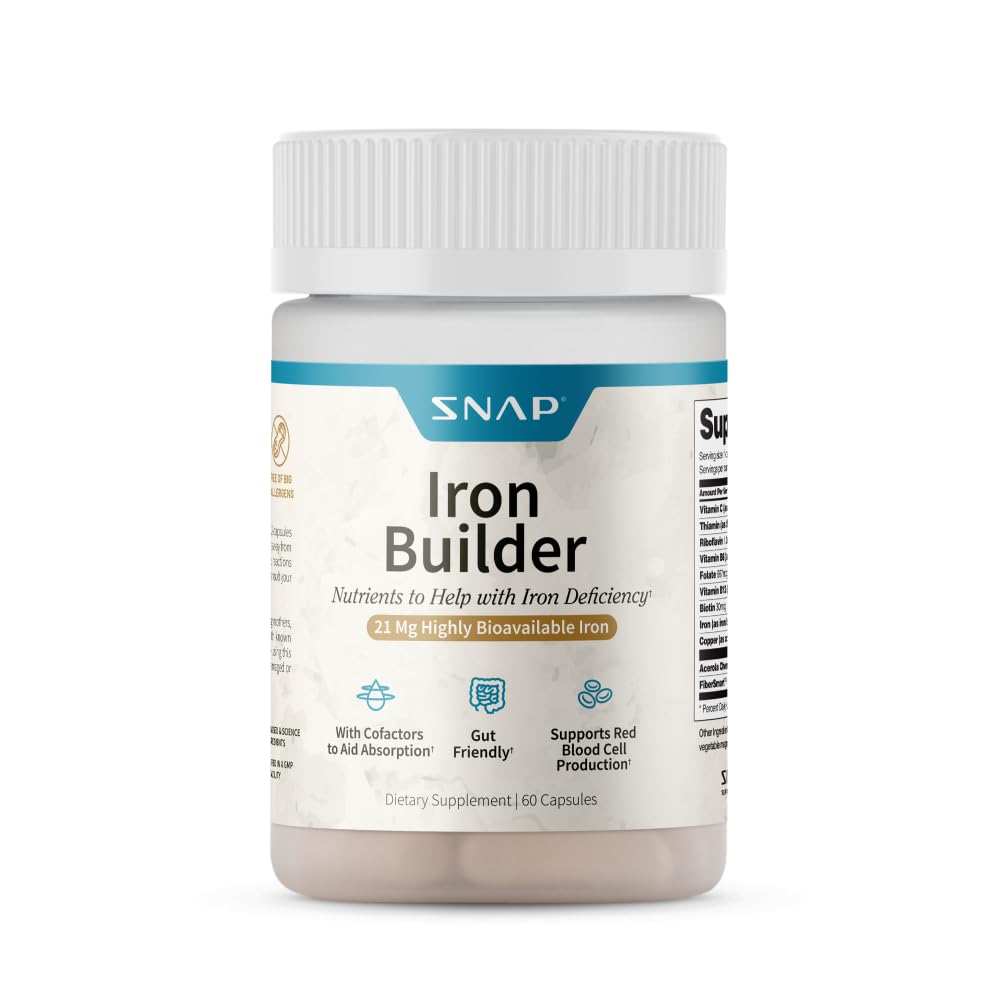 Nap lisäravinteet luonnollinen rauta Builder lisäravinteet, 21mg rauta pillereitä lisätä energiaa, aineenvaihduntaa ja digestiota, Absorbs nopeasti vitamiinit Organic ravinteet (60 kapselia)
