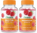 Elinkelpoinen Biotiini + Magnesium, Gummies Bundle - suuri maku, vitamiinilisä, gluteeniton, GMO-vapaa, pureskeltava