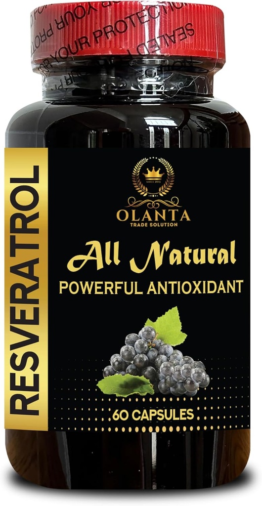 RESVERATROL Uute - Pure resveratrol antioksidantti Supplement, resveratrol täydentää vaihdevuodet, Trans resveratrol Powder Organic - 1 pullo 60 kapselia