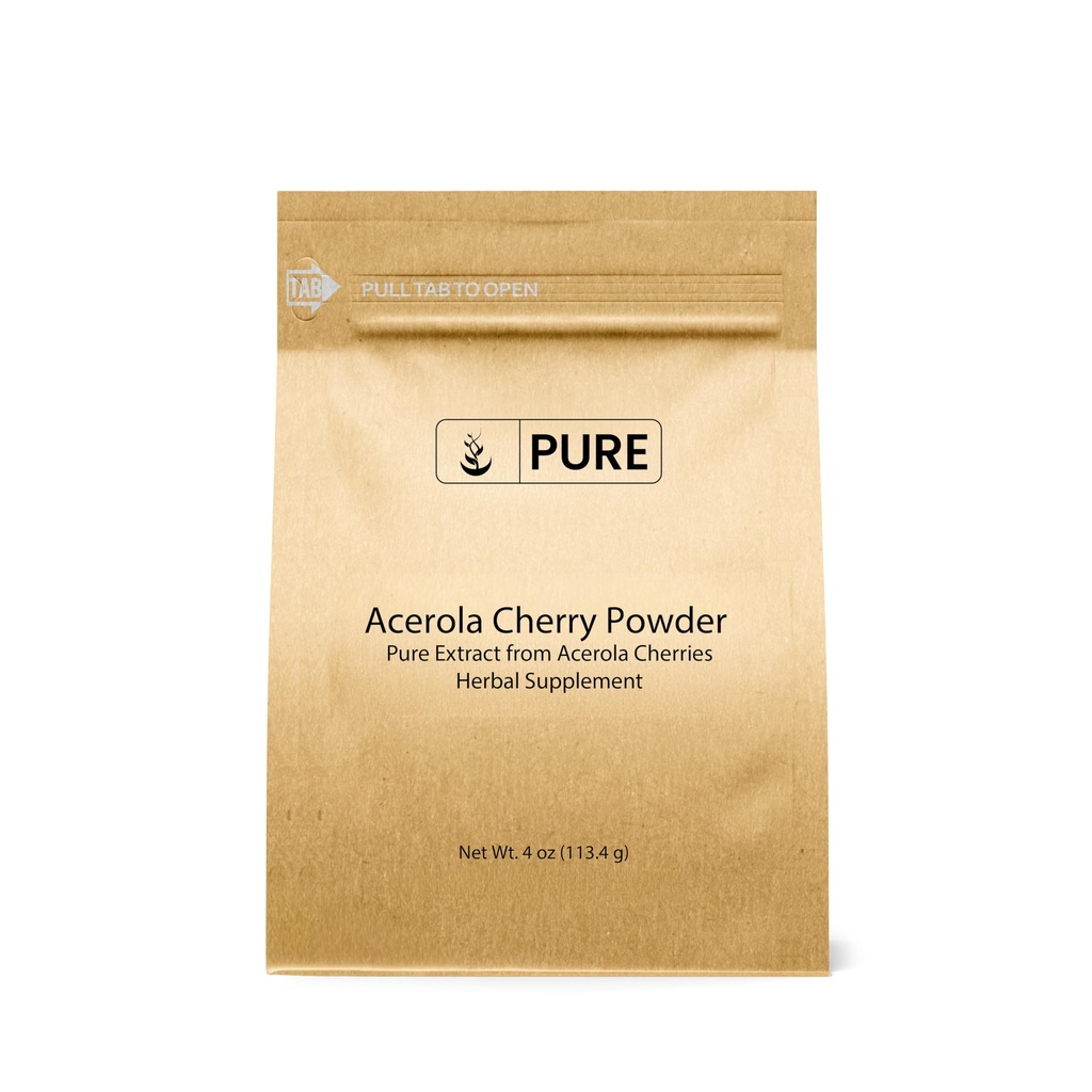 Alkuperäinen ainesosat Acerola Cherry Powder 4oz ei-GMO, gluteeniton, Eco-Ystävällinen pakkaus