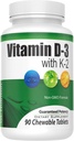 Pureskeltava D3-vitamiini (2 000 IU) + K2 (MK7 75 mikrog) . 90 Kreivi Easy Chewable -tabletit korkeimpaan imeytymiseen.