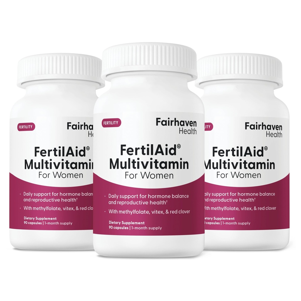 Fairhaven Health FertilAid naisten prenatal vitamiineja hedelmällisyys lisäravinteet naisille Conception hänen Vitex ja Folate Support Cycle Säännöllisyys ja Ovulaatio* ... 270 kapselia