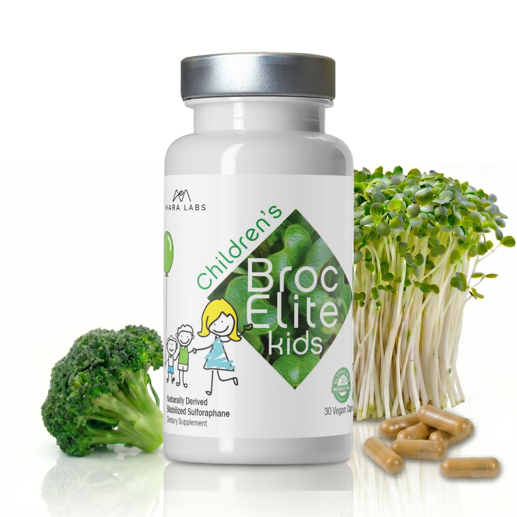 Mara Labs Kids | Broccoli Supplement w/Naturally Stabilized Sulforaphane Extract för barn | No Glyphosate Residue | 30 Vegan kapslar