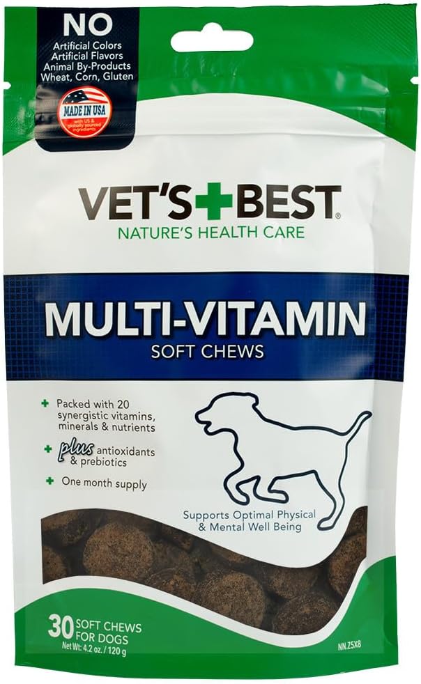 Eläinlääkärin parhaat monen Vitamin Soft Chew Dog lisäravinteet - Vitamiinit koirille - tukee koirien fyysinen ja mielenterveyden - 30 päivän tarjonta