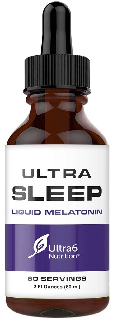 Ultra6 Ravitsemus Melatoniinin Drops kanssa Valerian Root - Liquid Melatoniini nukkuu täydentää 5 HTP & intohimo kukka - Nestemäinen unilääke Vahvuus Blend aikuisille