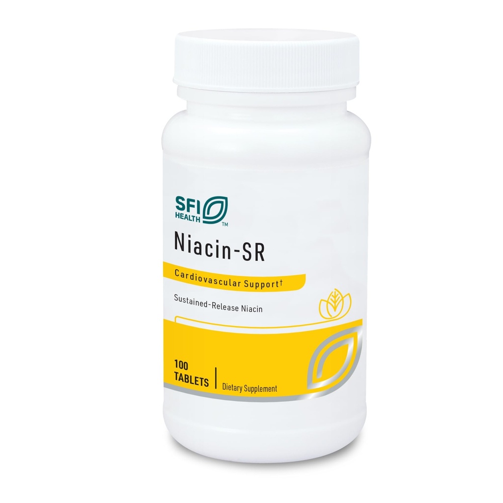 Klaire Labs SFI Health Niacin-SR - 500 Milligrammaa Pitkäkestoinen vapautuminen Essential B3-vitamiini auttaa välttämään flush, säädettävä annos & hypoallergenic (100 pistetyt tabletit)