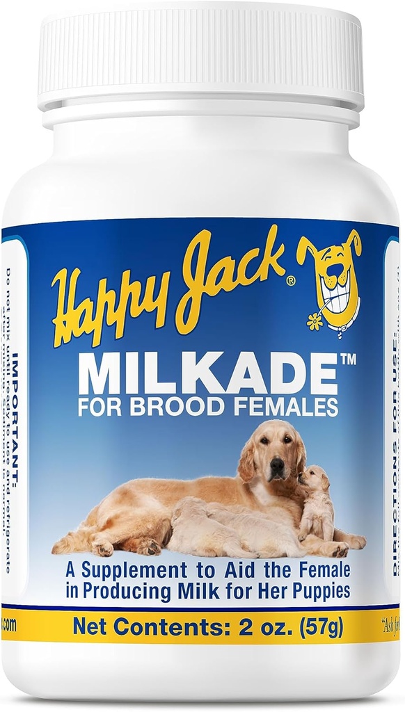 Happy Jack Milkade Koiran kasvatus- ja hoitotarvikkeet, maidontuotantotuki naispuolisille koirille ja terveille lapsille, raskaana oleva B1-vitamiini (2 oz)