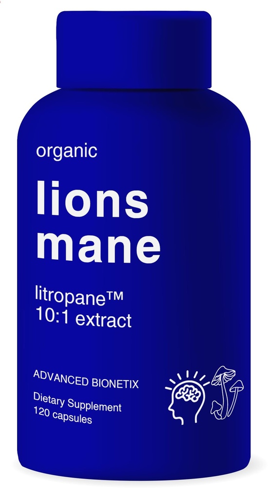 Organic Lions Mane Supplement 120 kapselia. Aivojen tuki Nootropic Immune System Tuki sieniä täydentää. 10X uute Vastaa 18 000mg, sisältää patenttia odottamassa LitropaneTM