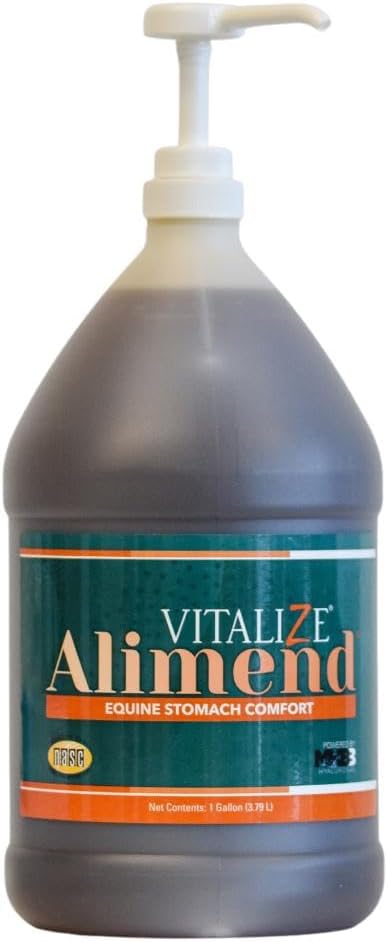 Vitalisera Alimend - Häst Gastric & Equine Ulcer Support Solution, Probiotika & Digestive Supplements Alternativ, Hästviktsförsörjning, 128 Fluid Ounce (3785ml)
