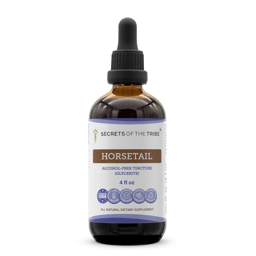 Tribe Horsetail Tincture alkoholiton uute, Horsetail (Equisetum arvense) Kuivattu Herb 4 OZ