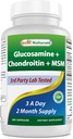 Best Naturals Glukosamiinikondroitiini ja MSM (ei-GMO) - edistää yhteistä terveyttä - 180