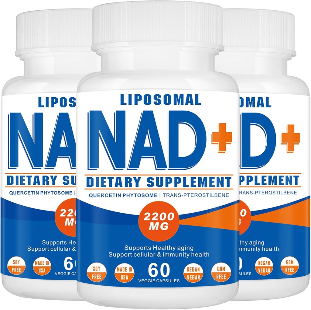 2200 mg Liposomaalinen NAD+ Supplement, NAD Supplement for Cellular Energy, ikääntyminen Defese,180 kapselia